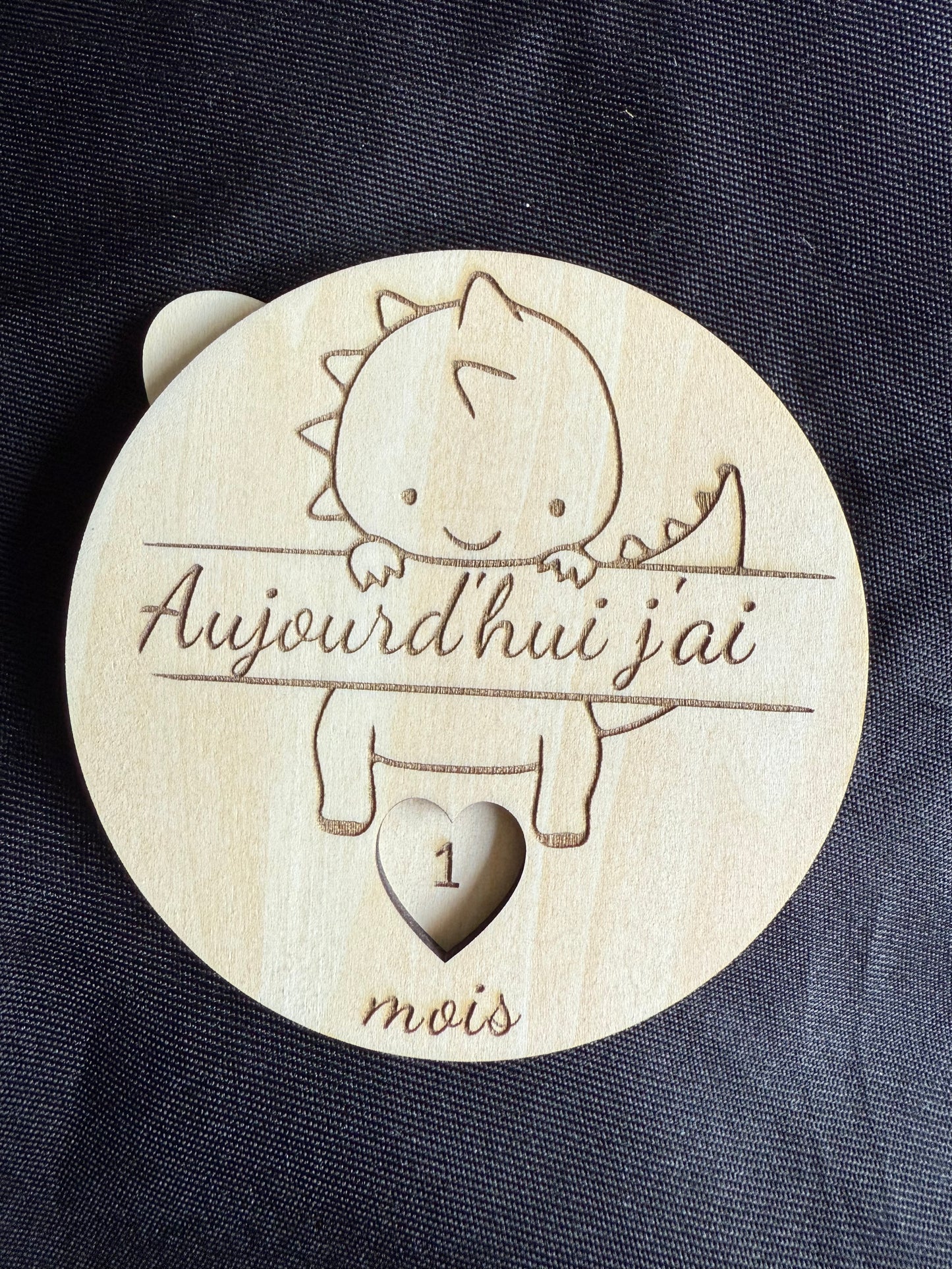 Carte étape rotative en bois pour bébé, suivi photo mois par mois