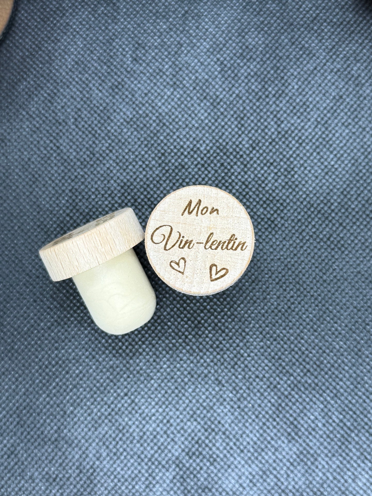 Bouchon de vin gravé Mon Vin-lentin – Cadeau humoristique et amoureux