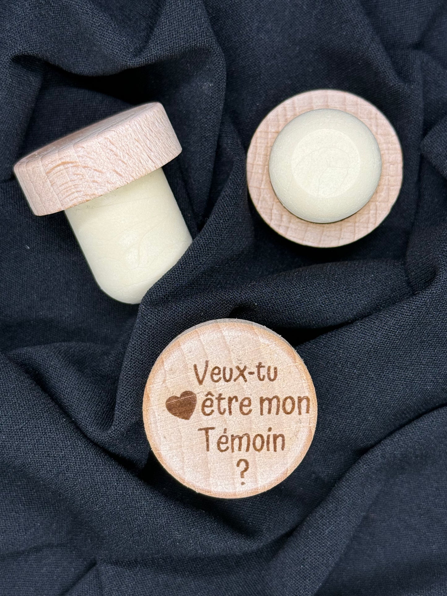 Bouchon de vin gravé Veux-tu être mon TÉMOIN ? – Cadeau original et personnalisé