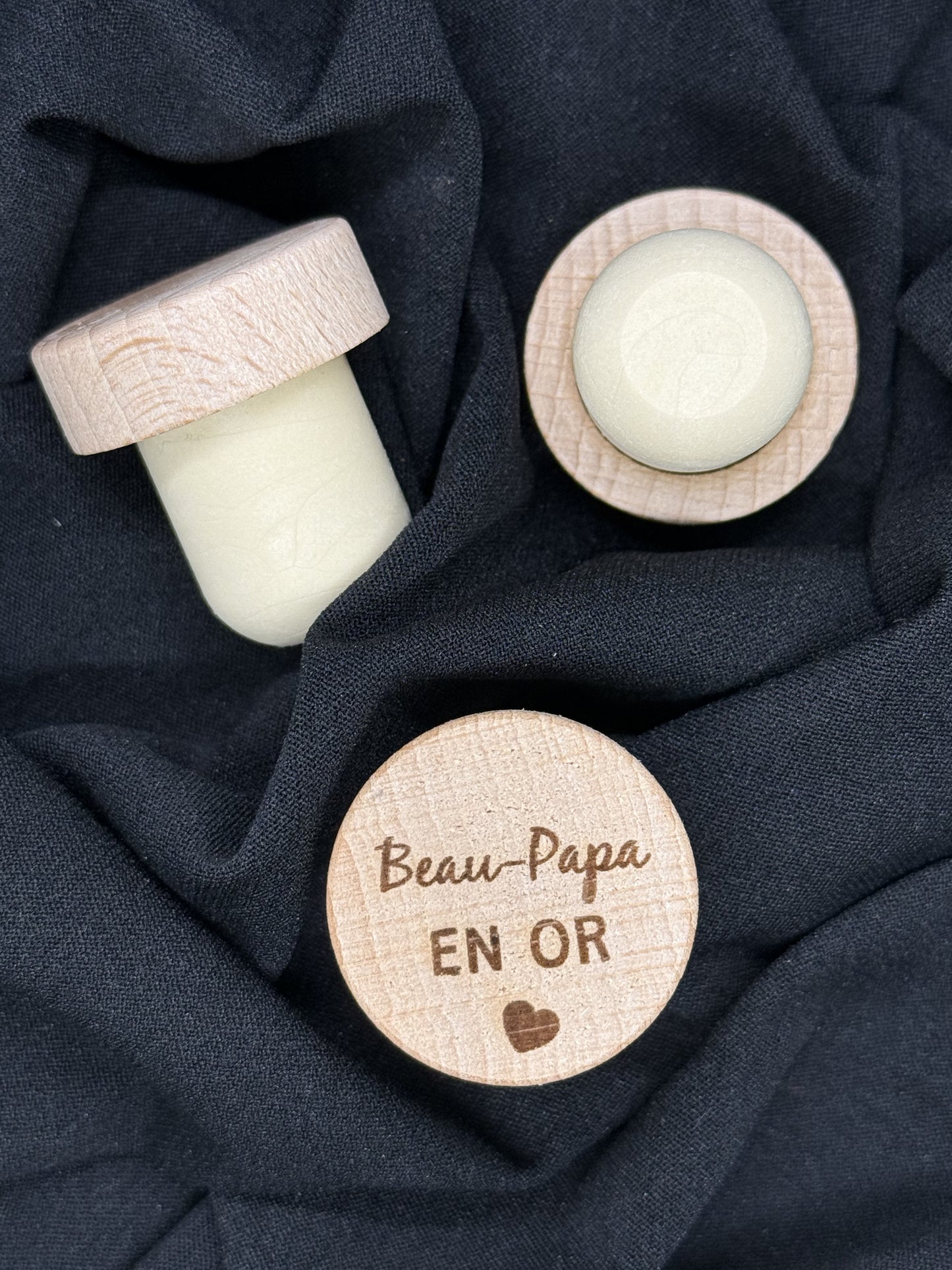 Bouchon de vin gravé Beau-Papa en Or – Cadeau original et personnalisé