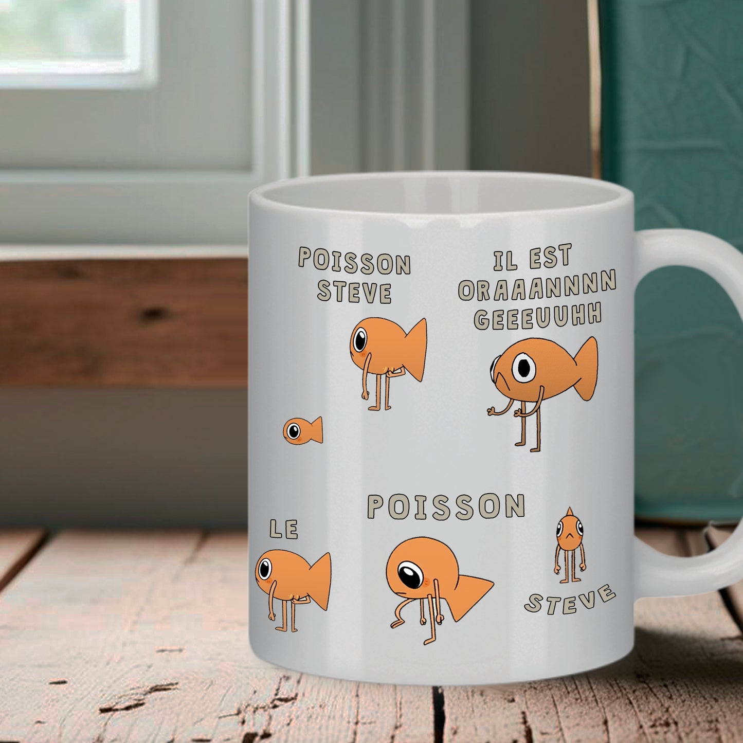 Le Mug Poisson Steve – mi-tasse, mi-légende