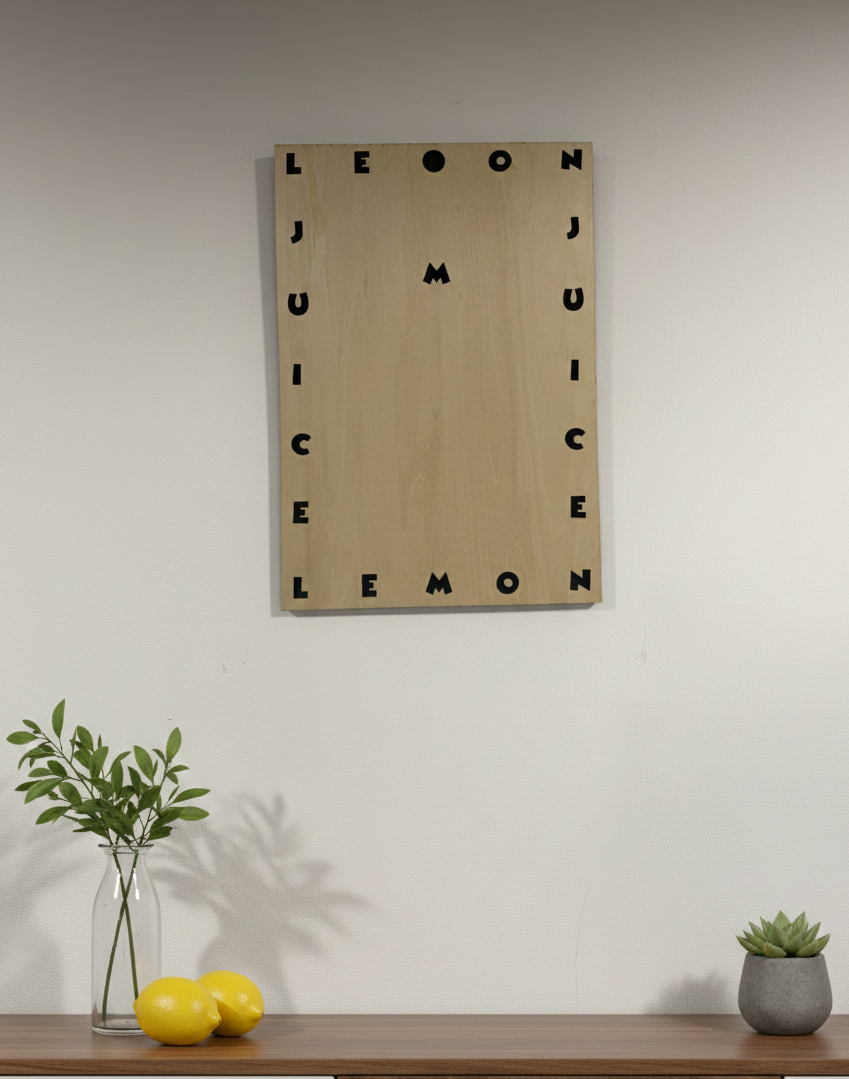 Tableau Bois Pop Art Lemon Juice | Décoration Artisanale 40x28cm