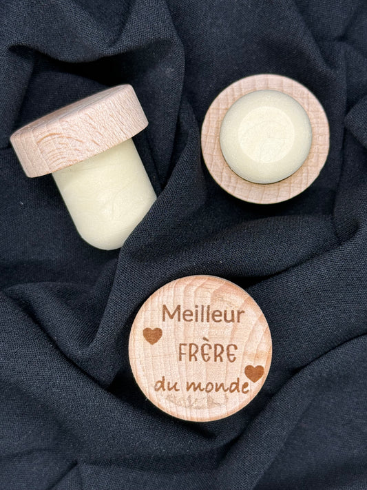 Bouchon de vin gravé Meilleur FRÈRE du monde – Cadeau personnalisé et original