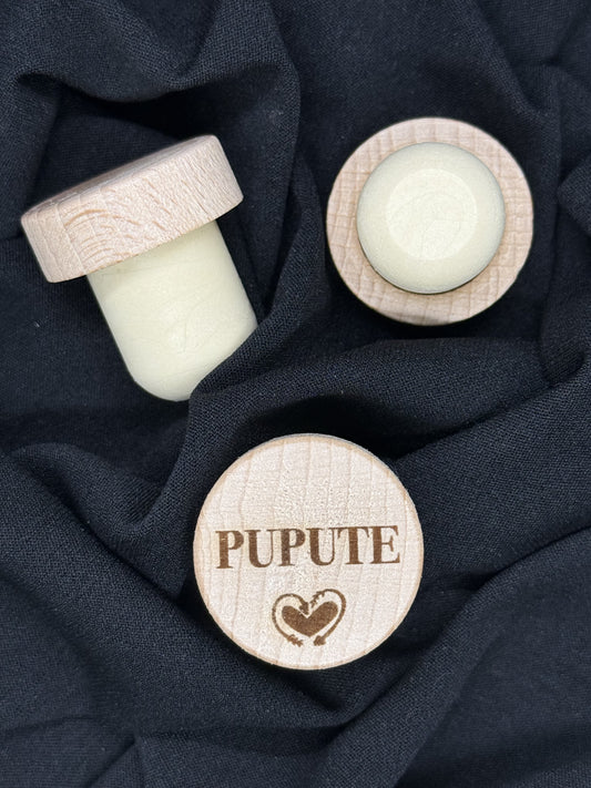 Bouchon de vin gravé Pupute – Cadeau humoristique et original