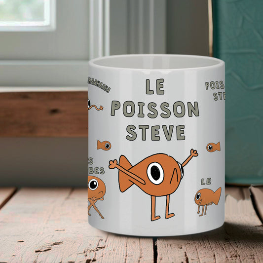 Le Mug Poisson Steve – mi-tasse, mi-légende