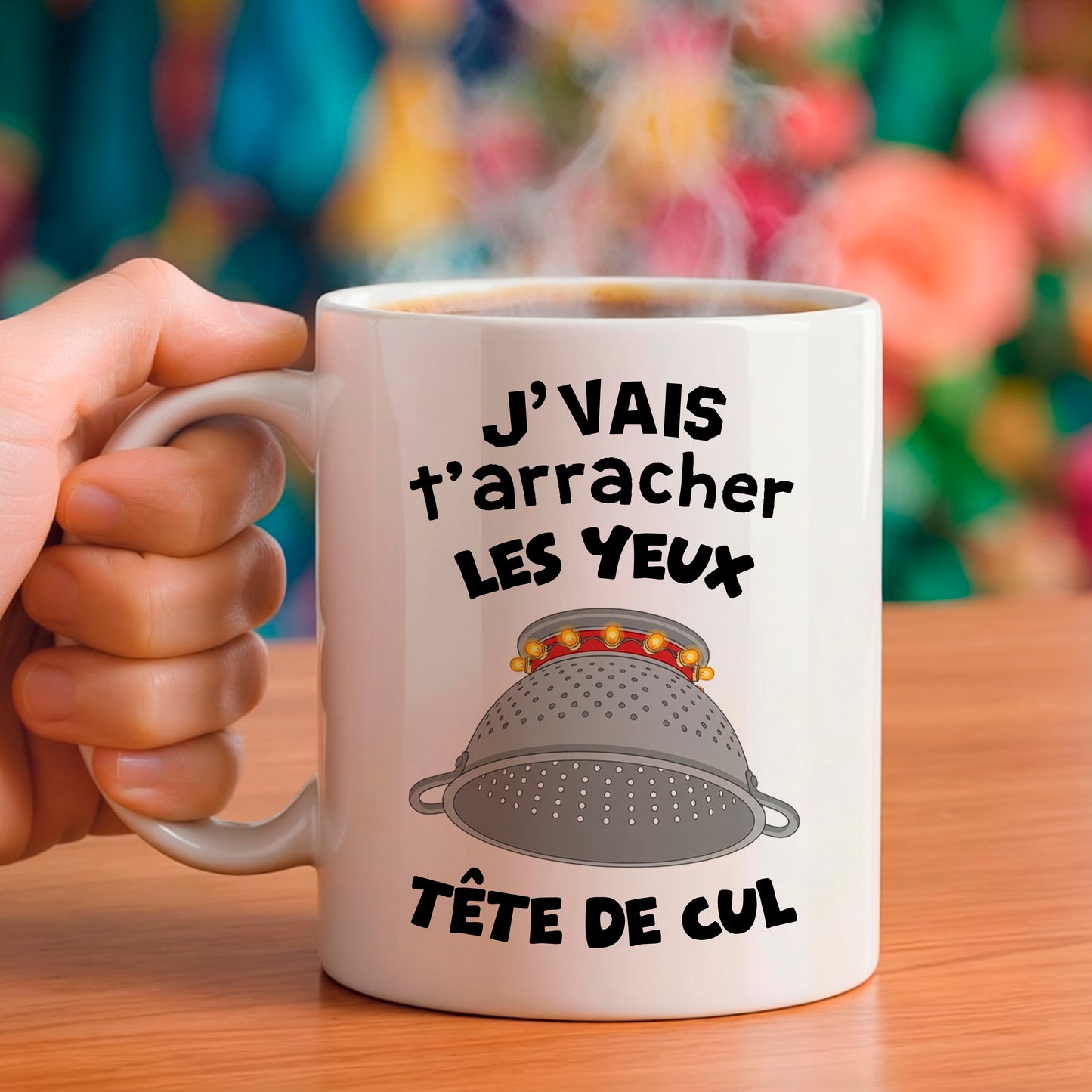 mug tasse ceramique j'vais tarracher les yeux tete de cul
